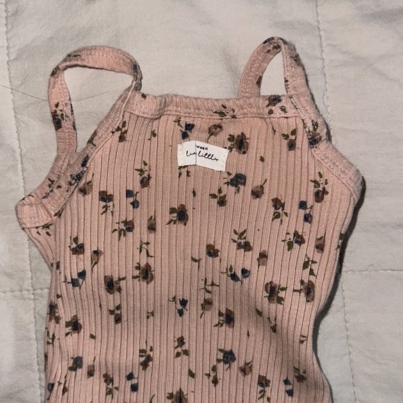 Lovely Littles Printed Ribbed Tank Onesie / Floral Mauve 3 months - Picture 4 of 4
